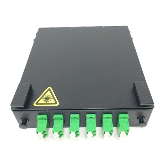 Ultra Spec Cables Wall Mount Fiber Enclosure with Splicing Module and Loaded 6 Port LC-APC Singlemode Duplex LGX Panel