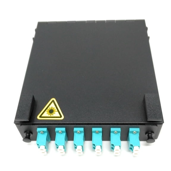 Ultra Spec Cables Wall Mount Fiber Enclosure with Spool and Loaded 6 Port LC-UPC OM3 Multimode Duplex LGX Panel