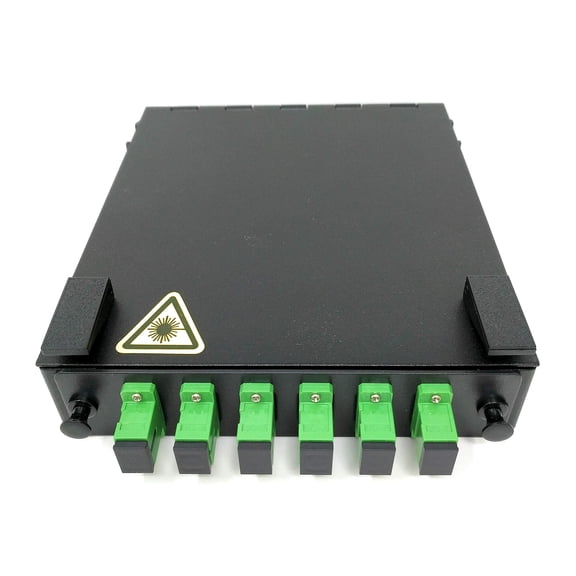 Ultra Spec Cables Wall Mount Fiber Enclosure with Splicing Module and Loaded 6 Port SC-APC Singlemode LGX Panel