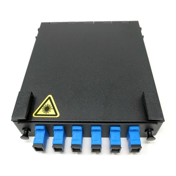 Ultra Spec Cables Wall Mount Fiber Enclosure with Spool and Loaded 6 Port SC-UPC Singlemode Simplex LGX Panel