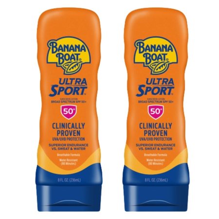 Ultra Sport Sunscreen SPF 50 - Heat, Sweat & Waterproof Sunscreen for Swimming & Sport Activities as Sun Block | Non Greasy Sunscreen in Breathable Formula| 8 OZ Per Pack, Pack of 2
