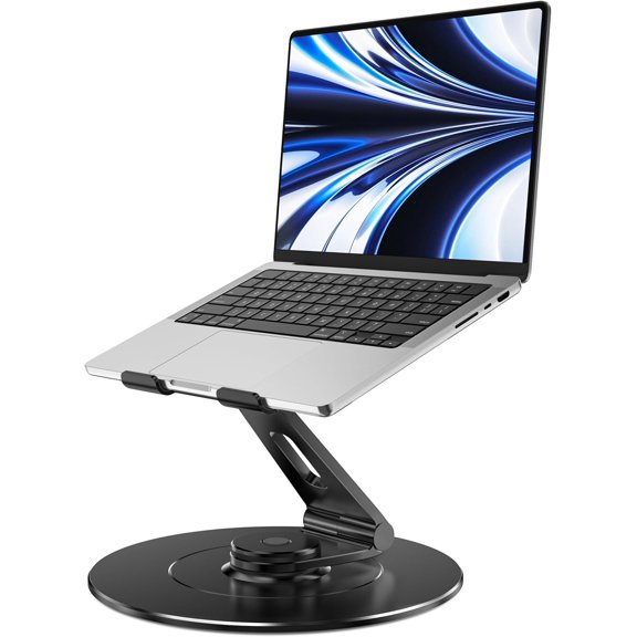 Ultra-Stable Laptop Stand for Desk with Larger Base, Desktop Organizer, Military-Grade Aluminum Anti-Loosening Structure - Height Adjustable Lectern Stand Suitable for 10-17.3 inch