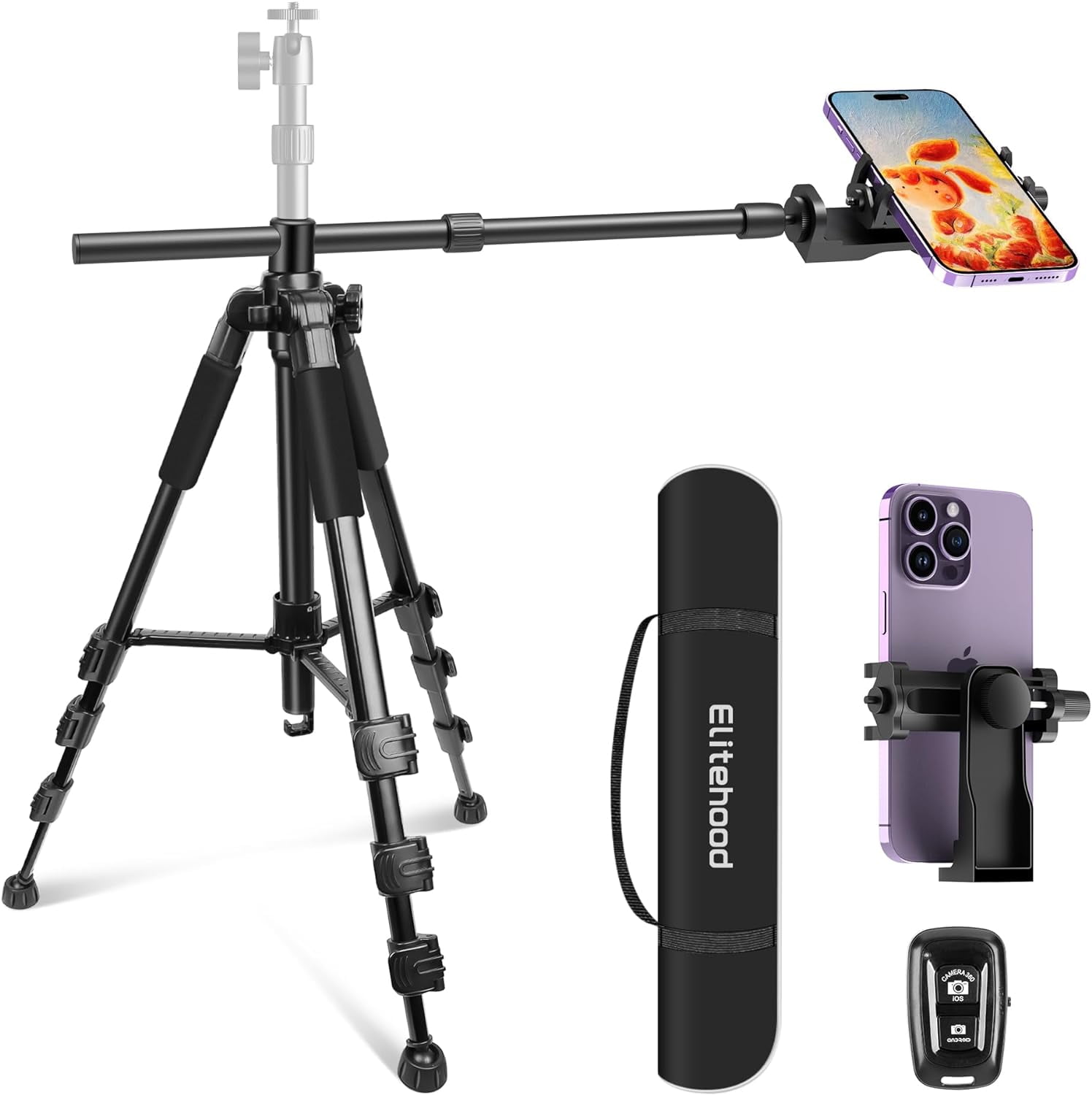 Ultra-Stable Overhead Tripod for iPhone – Heavy Duty Aluminum