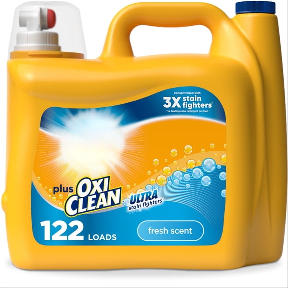 Ultra Stain Fighting Liquid Laundry Detergent, Fresh Scent, 122 Loads, 158.6 fl oz, High-Efficiency Concentrated Formula for Bulk Laundry Needs