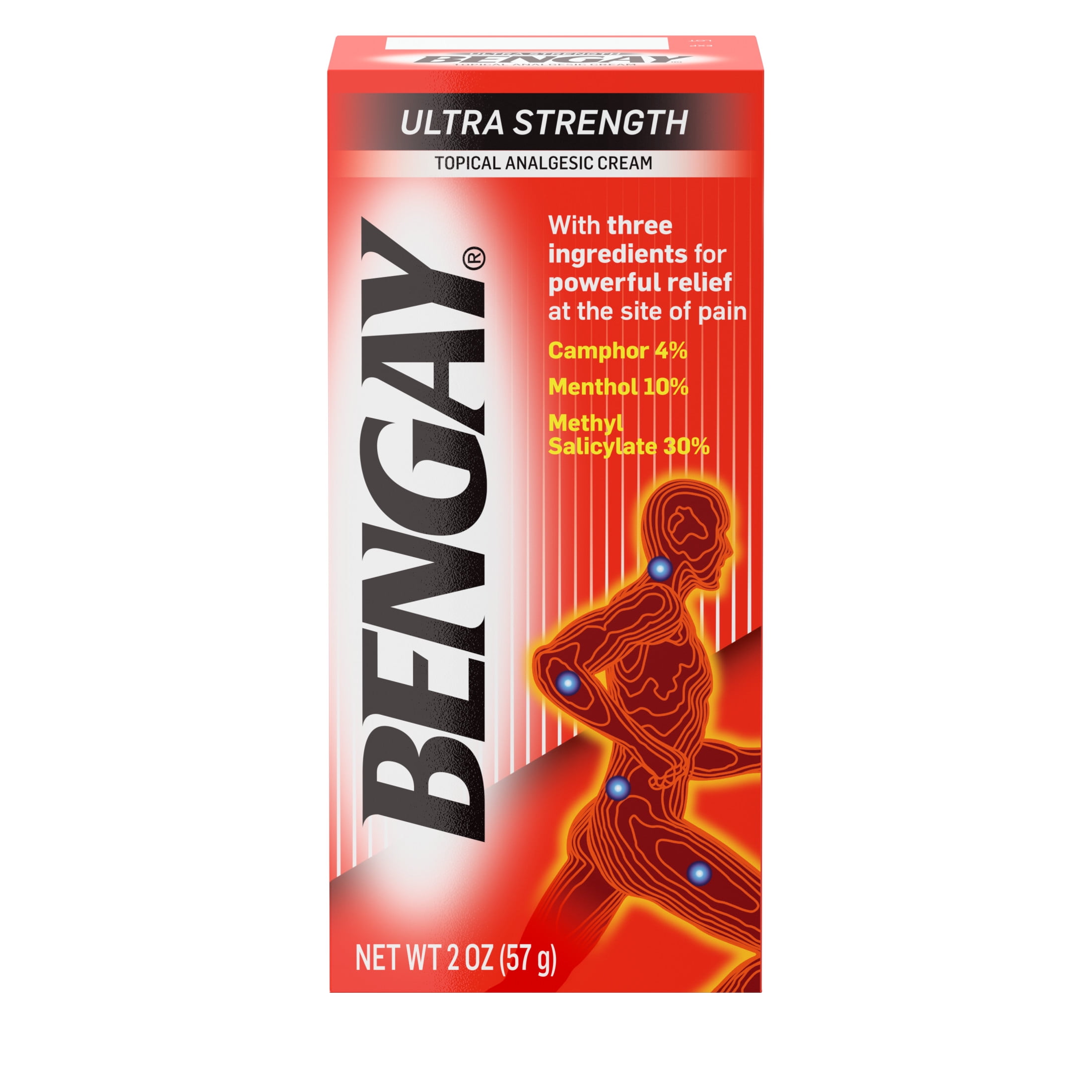 Ultra strength topical pain relief creamNon-greasy cream for back & joint pain reliefWith camphor, menthol, & methyl salicylate