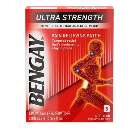 Ultra Strength Bengay Pain Relief Patch, 3.9 x 5.5 in, 5 ct