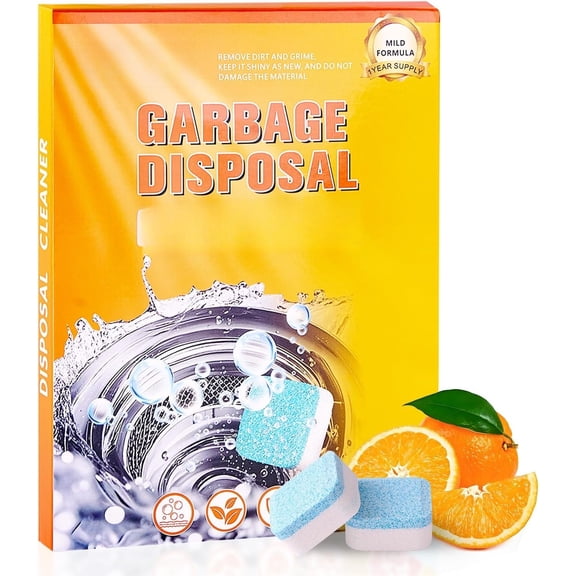 Ultra-Strength Garbage Disposal Cleaner Deodorizer Tablets - 24 Pack | Citrus Sink and Drain Cleaner | Deep Clean to Eliminate Odors | Pipe Friendly (12-Month )