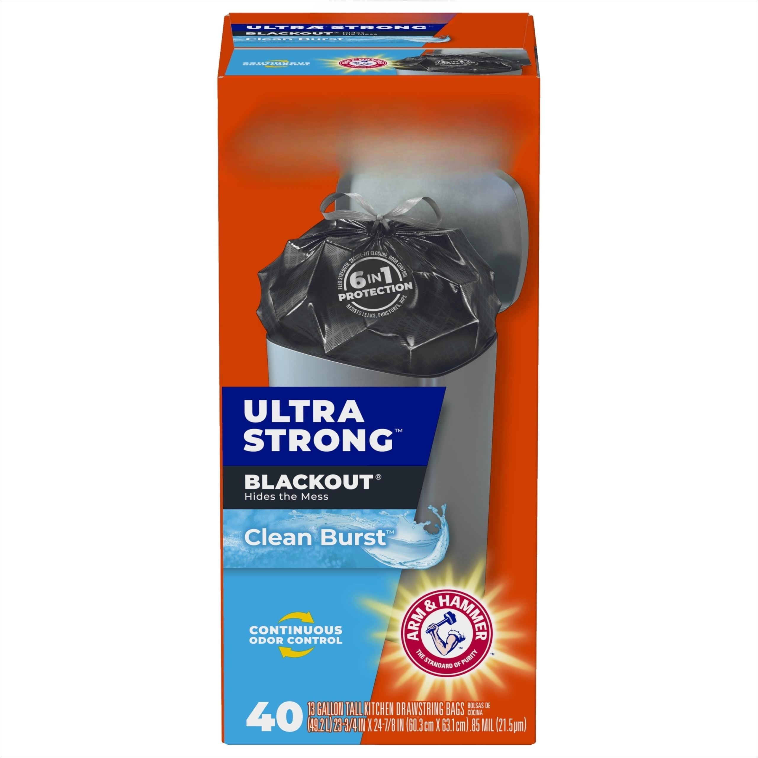 Ultra Strong 13 Gallon Trash Bags, Black Tall Kitchen Trash Bags 13 ...