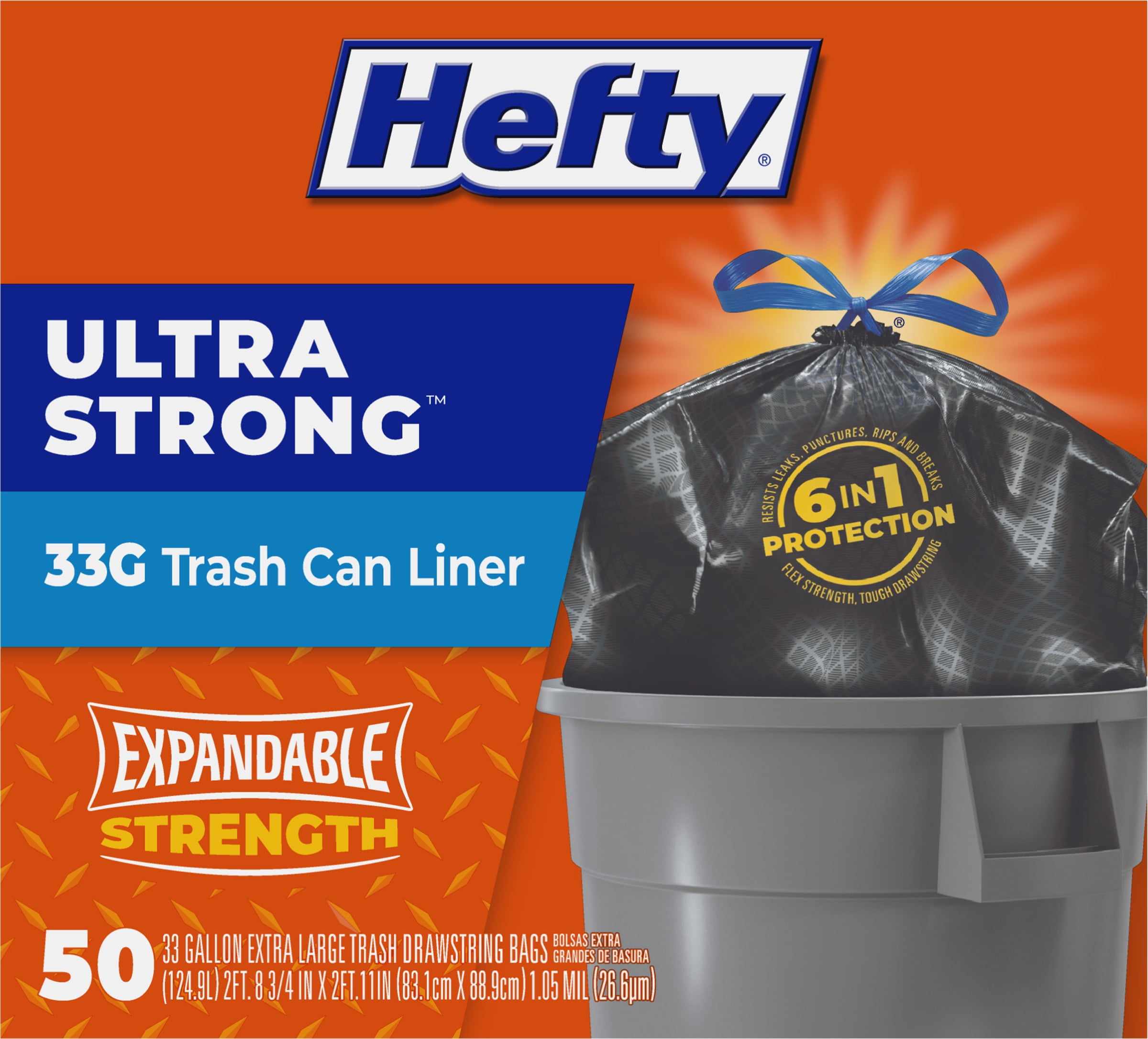 Ultra Strong 33 Gal. Draw String Trash Bags (50-Count) (D)
