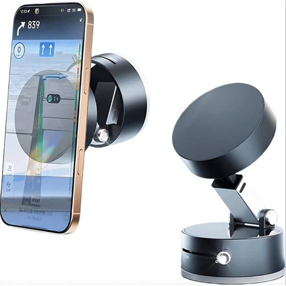 Ultra Strong Adjustable Magnetic Car Phone Mount – Universal 360° Rotating, Compact Foldable Phone Holder Magnet for Dashboard, Desk, Mirror