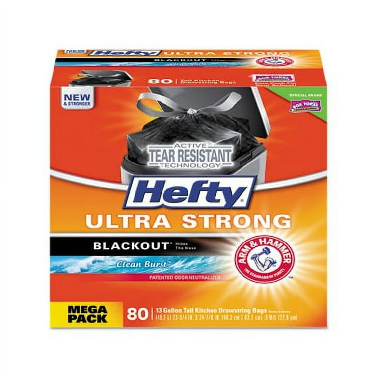 Ultra Strong BlackOut Tall-Kitchen Drawstring Bags, 13 gal, 0.9 mil, 23.75 Ultra Strong BlackOut Tall-Kitchen Drawstring Bags, 13 gal, 0.9 mil, 23.75