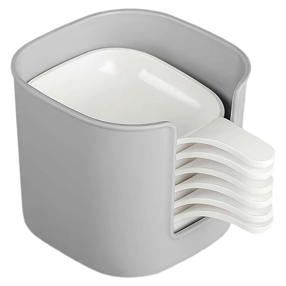 Ultra-Strong Dipping Sauce Plate and Holder Set,6Pcs Plastic Dipping Dish with Storage Box, Including 6counts Seasoning Dish with Storage Box for Condiments,Snacks,and Fruits(White,4.92x3.62x3.14")