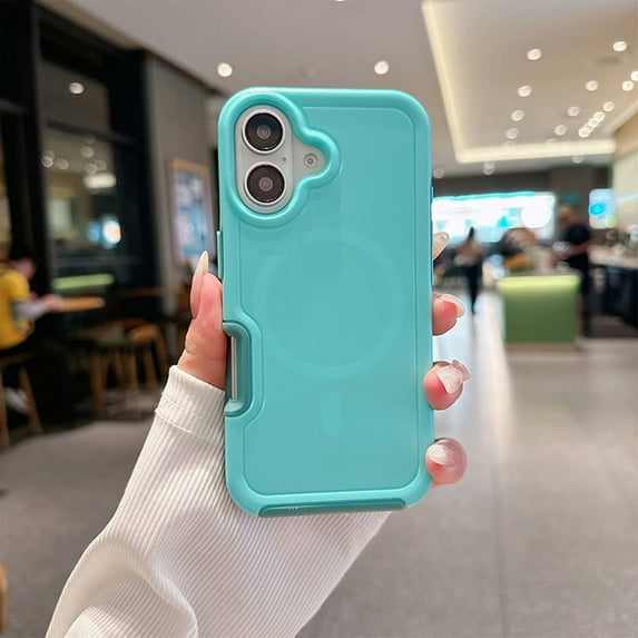 Ultra Strong Magnetic for iPhone 16 Plus Case, Military Grade Drop Protection, Compatible with MagSafe, Shockproof Anti-Scratch Matte Slim Fit Stylish Phone Protective Cover,Mintgreen