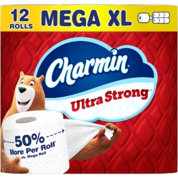 Ultra Strong Septic-Safe Toilet Paper, 4X Stronger When Wet, 12 Rolls, 264 Sheets Per Roll