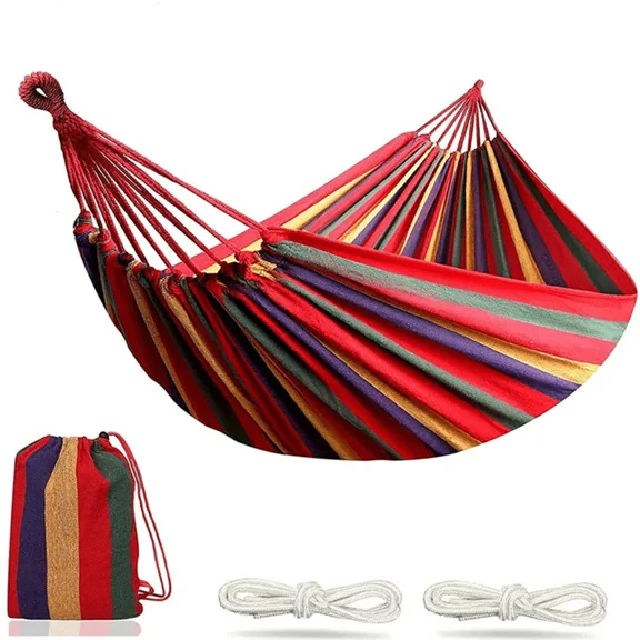 Ultra-Strong Single-Person Canvas Hammock – Lightweight Camping Gear with Carry Bag