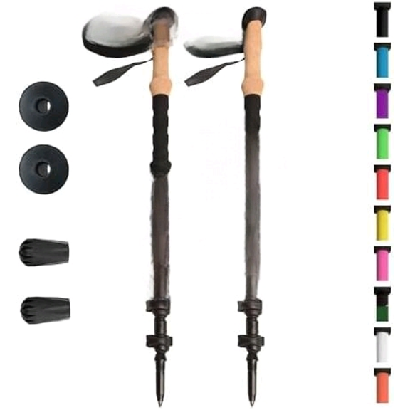 Ultra Strong Trekking, Walking, and Hiking Poles - One Pair (2 Poles) - Collapsible, Lightweight, Quick Locking, Weather-Resistant and Ultra Durable (Black Matte (EVA Foam Grip))