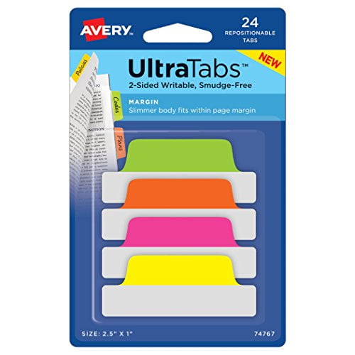 Ultra Tabs 2-1/2 X 1, Neon (Pack of 3)