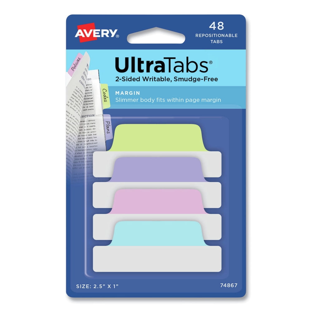 りりページ 21Spring 22個 Ultra Tabs®, Pastel, 24 Margin Tabs, 2.5