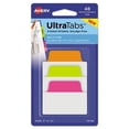 thumbnail image 1 of Ultra Tabs Repositionable Tabs, Standard: 2" x 1.5", 1/5-Cut, Assorted Neon Colors, 48/Pack | Bundle of 10 Packs, 1 of 7