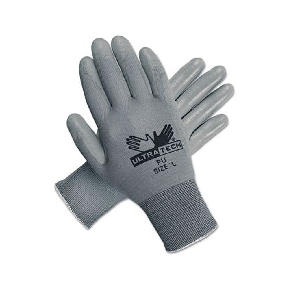 Ultra Tech Tactile Dexterity Work Gloves White/Gray, Large, 12 Pairs