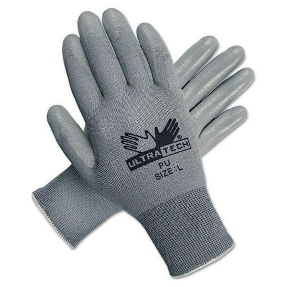 Ultra Tech Tactile Dexterity Work Gloves, White/gray, Large, 12 Pairs | Bundle of 2 Dozen