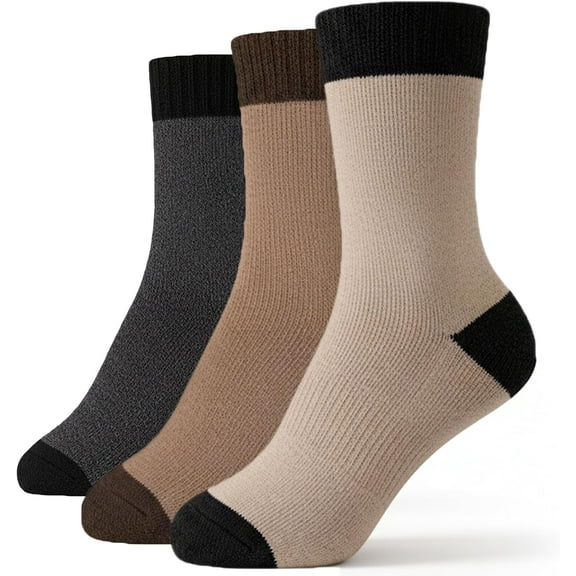 Ultra Thick 70g Wool Calf Socks Men & Women, Extra Warm Fleece-Lined Winter Crew Socks for Cold Floors Heavyweight