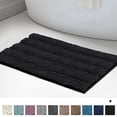 thumbnail image 1 of Ultra Thick Bath Rug Shaggy Chenille Absorbent Non Slip Bath Mat Black 32" x 20", 1 of 5