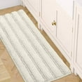 thumbnail image 1 of Ultra Thick Bath Rug Shaggy Chenille Absorbent Non Slip Bath Mat Cream 47" x 17", 1 of 5
