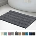 thumbnail image 1 of Ultra Thick Bath Rug Shaggy Chenille Absorbent Non Slip Bath Mat Grey 32" x 20", 1 of 5