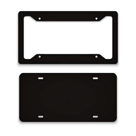 Ultra Thick Blank Black Aluminum Composite Metal License Plate Frame and Tag -Wholesale Car Tag and Frame for Customization - Personalize With Vinyl - Bulk Engravable Automotive Plate frame