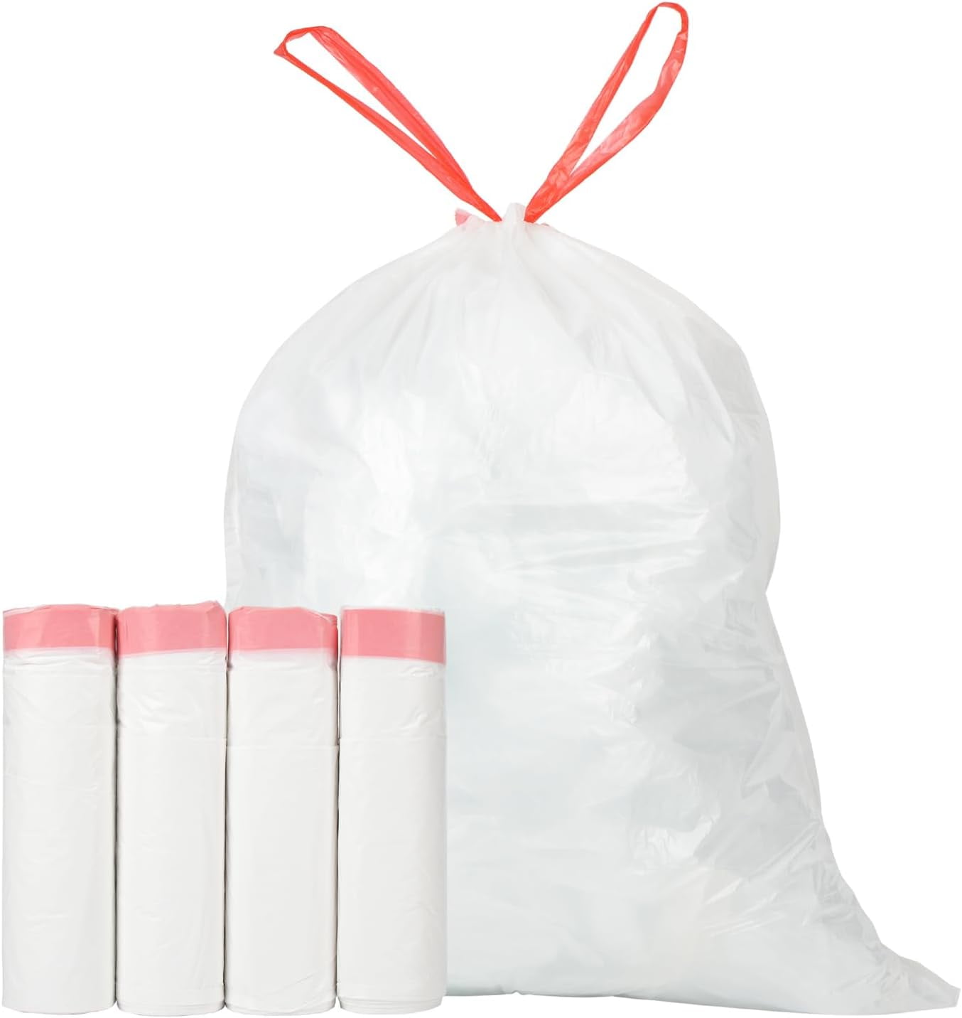 Ultra Thick Heavy Duty Plastic 15 Gallon Drawstring Trash Bags Large 80 ...