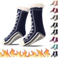 thumbnail image 1 of Ultra-Thick Slipper Home Socks, Winter Warm Non Slip Cozy Fuzzy Slipper Socks, Soft Fluffy Christmas Sock, Christmas Slipper Socks Grips for Women Warmth, 1 of 10