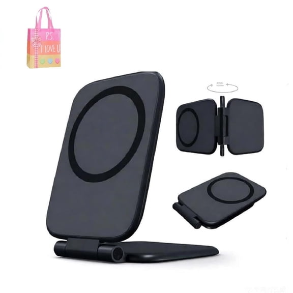 Ultra-Thin 270 Foldable Magnetic Car Phone Mount - Shockproof Adjustable Holder for Windshield Dashboard, Fits iPhone 17/16/15 Pro Max