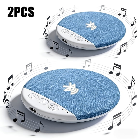 Ultra-Thin 49g Sleep Pillow Speaker | Bluetooth 5.4 White Noise Machine with Rain/Ocean Sounds, 7-Day Battery Life, Auto-Off Timer, USB-C Charging, 2 Pack