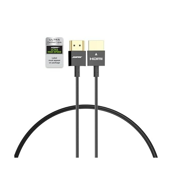 Ultra Thin 8K HDMI 2.1 Certified Cable 3FT, Ultra High Speed 48Gbps, Short HDMI Cable, Support 8K@60Hz 4K@120Hz, Dynamic HDR, eARC, Compatible with PS5/Xbox/HDTV/Blu-ray/Monitor/Projector
