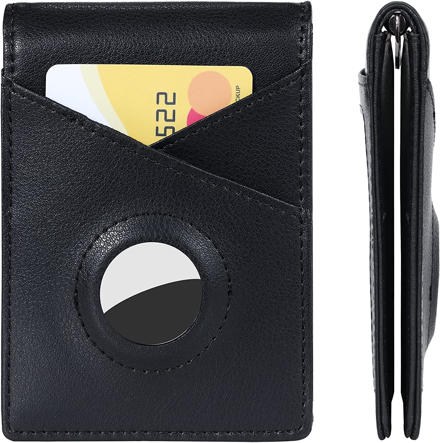 UltraThin Bifold Wallet For Airtag With Spring Wallet, Men'S