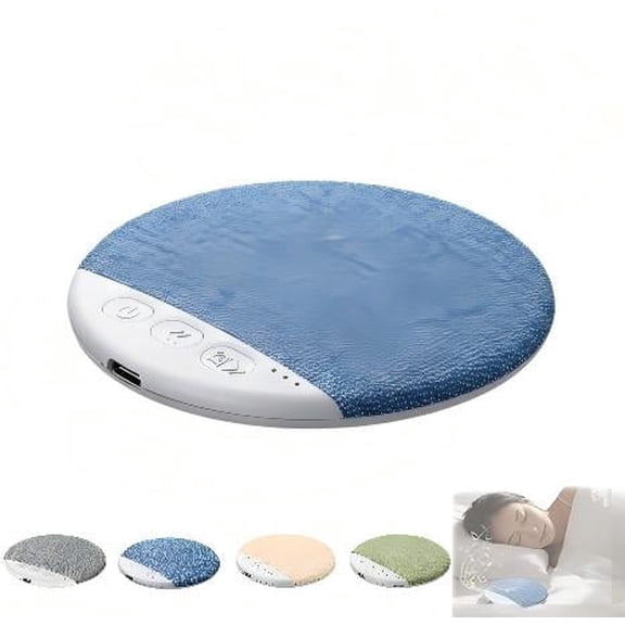 Ultra-Thin Bluetooth Pillow Speaker, Mini Under Pillow Conduction Sound for Side Sleepers, Wireless Sleep Aid with White Noise Timer Blue