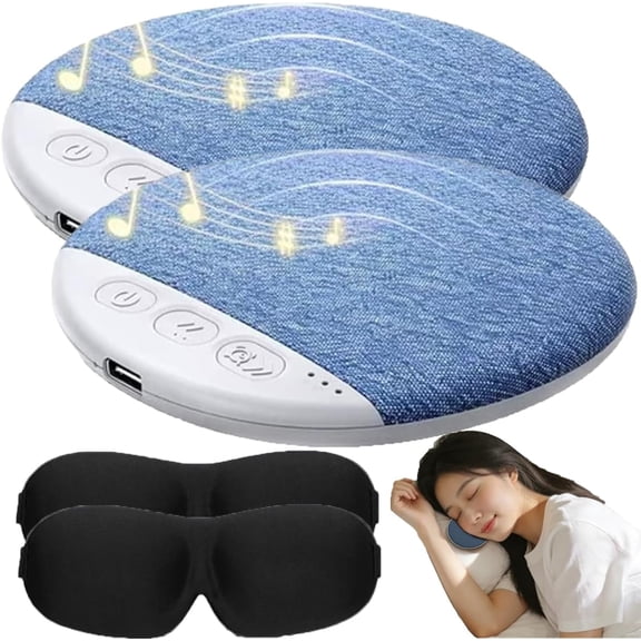 Ultra-Thin Bluetooth Pillow Speaker for Sleeping, Mini Wireless Sleep Aid with White Noise, Stereo Sound & Auto Shut-Off for Private Listening Under Pillow