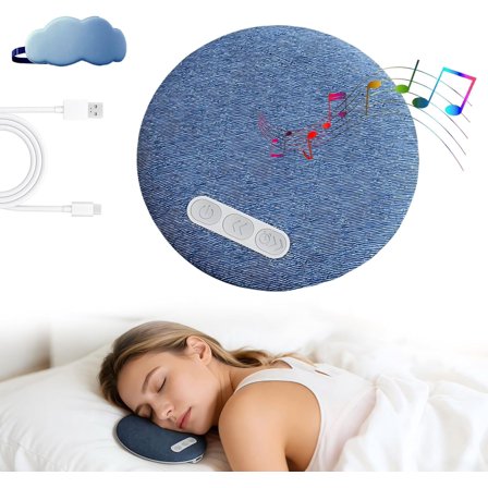 Ultra-Thin Bluetooth Pillow Speaker with White Noise & Sleep Timer, Private Stereo Sleep Aid for Side Sleeper, Under Pillow Bedtime Music Audiobook Player