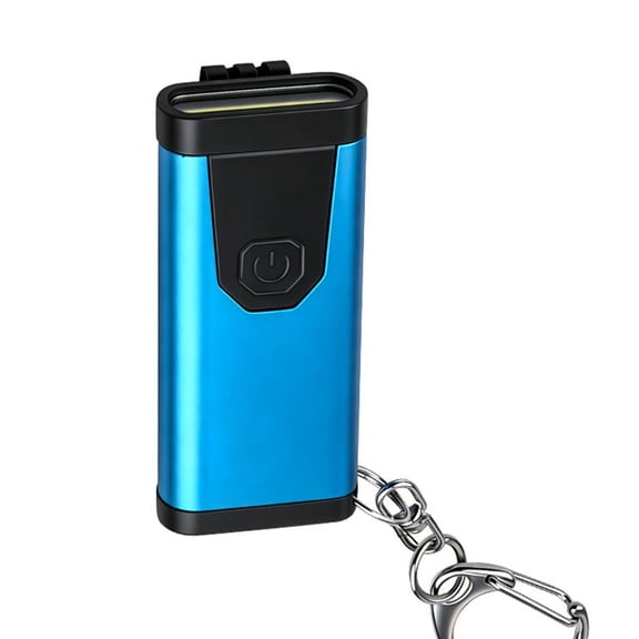 Ultra-Thin COB Keychain Flashlight, USB Rechargeable Mini LED Light with Buzzer Alarm, Portable Emergency Work Light for Outdoor Camping