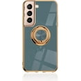 thumbnail image 1 of Ultra-Thin Case Apply to Samsung Galaxy Note 20 Ultra,Soft TPU Electro-Plating Bumper Design with Ring Buckle Holder with Magnetic Suction Protection Phone Cover (Blue, Galaxy Note 20 Ultra), 1 of 12