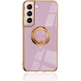 thumbnail image 1 of Ultra-Thin Case Apply to Samsung Galaxy S20 FE,Soft TPU Electro-Plating Bumper Design with Ring Buckle Holder with Magnetic Suction Protection Phone Cover (Purple, Galaxy S20 FE), 1 of 10