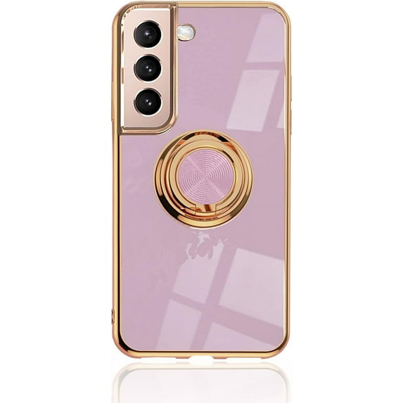 Ultra-Thin Case Apply to Samsung Galaxy S20 FE,Soft TPU Electro-Plating Bumper Design with Ring Buckle Holder with Magnetic Suction Protection Phone Cover (Purple, Galaxy S20 FE)