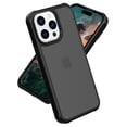 thumbnail image 1 of Ultra-Thin Case for iPhone 16, Shockproof PC Back Cover, Matte TPU Frame, Anti-Scratch Clear Back, Anti-Yellowing, Military Drop Protective, Wireless Charging Compatible, Black, 1 of 6