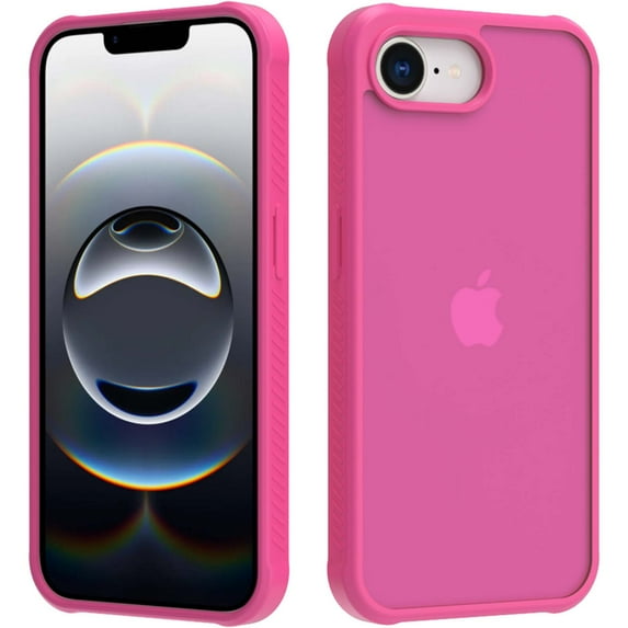 Ultra-Thin Case for iPhone 16e, Shockproof PC Back Cover, Matte TPU Frame, Anti-Scratch Clear Back, Anti-Yellowing, Military Drop Protective, Wireless Charging Compatible, Rose