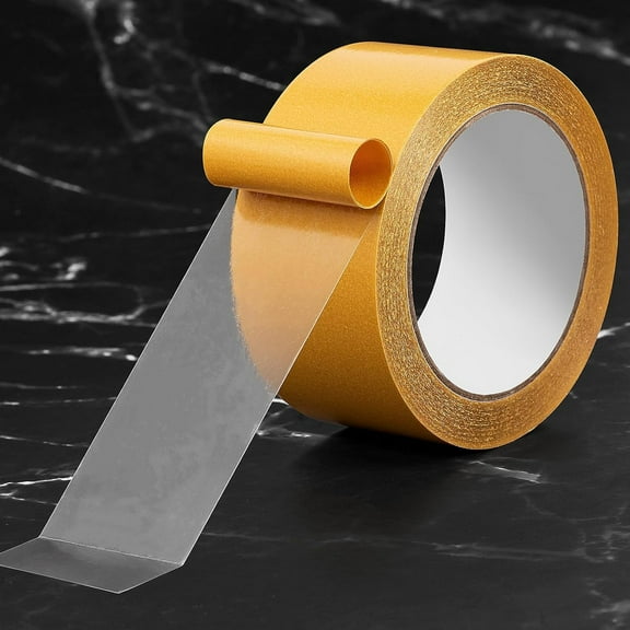 Ultra-Thin Clear Double Sided Tape Heavy Duty 2Inch X 66Feet Two Sides Strong Stick Mounting Adhesive For Rug Fixed,DIY Crafts,Poster,Arts,Fixed Clothes,Paste Photo,Scrapbook,Gift Wrap,Woodworker