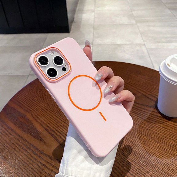 Ultra-Thin Color-Blocking Phone Case, Suitable for Iphone 17 16 15 14 13 Pro Max 17Pro 17Promax Magnetic Wireless Charging Frosted Soft Protective Case, Universal Back Cover for Men And Women
