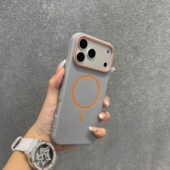 Ultra-Thin Color-Blocking Phone Case, Suitable for Iphone 17 16 15 14 13 Pro Max 17Pro 17Promax Magnetic Wireless Charging Frosted Soft Protective Case, Universal Back Cover for Men And Women