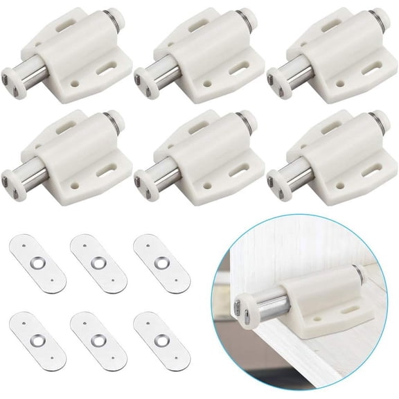 Ultra Thin Design Magnetic Snap Latch, Wide Application Cabinet Door Magnetic Catch For Heavy Duty Door, Easy To Install (6 PCS)
