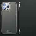 thumbnail image 1 of Ultra-Thin Designed for iPhone 14 Pro Frameless Case, Slim Minimalist Bare Metal Feel Hard PC Protective Cover Plain PU Leather Borderless Phone Case for iPhone 14 Pro, Gray, 1 of 6